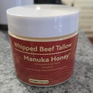Ueuekoko 4oz Whipped Grass Fed Cow Beef Tallow Manuka Honey - NEW